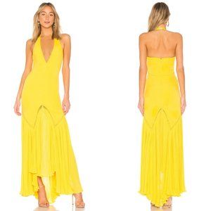 Privacy Please Aurora Gown in Yellow Beaded Accents Ruffled Base Women Size XS